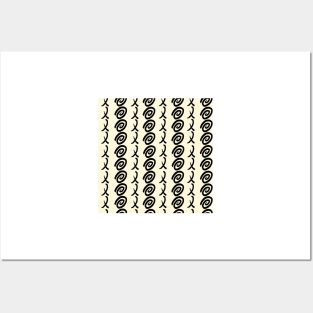 Hugs and Kisses Black on Ivory Pattern Posters and Art